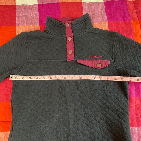 Women's Spyder Long Sleeve Black / Purple Pullover Sweater Size Small / Medium - Picture 14 of 16